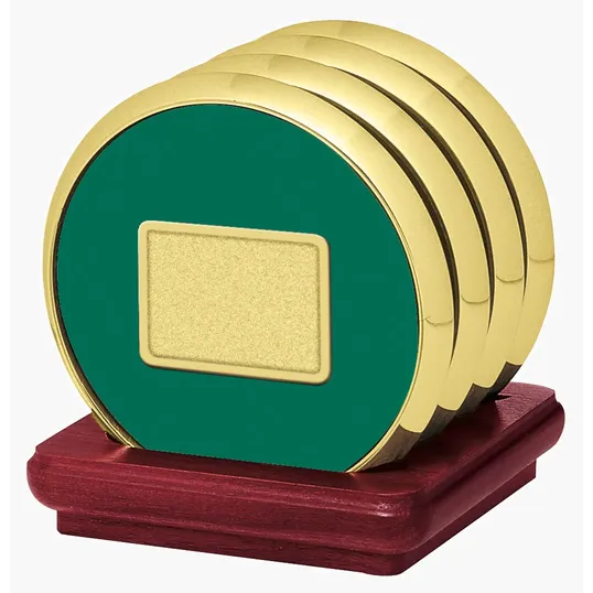 JAFFA® Four Coasters with Solid Cherry Stand — view 3
