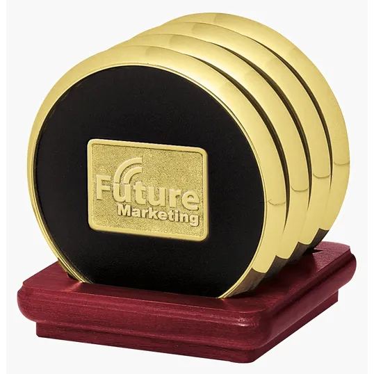 JAFFA® Four Coasters with Solid Cherry Stand — view 17
