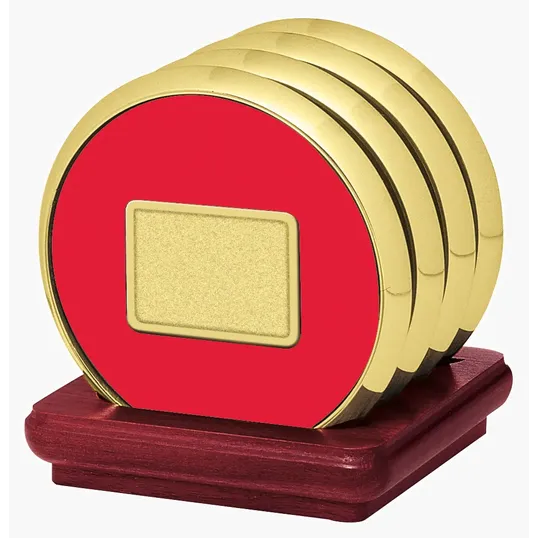 JAFFA® Four Coasters with Solid Cherry Stand — view 5