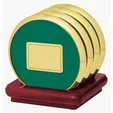 JAFFA® Four Coasters with Solid Cherry Stand — view 3