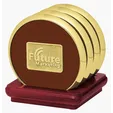 JAFFA® Four Coasters with Solid Cherry Stand — view 9