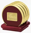 JAFFA® Four Coasters with Solid Cherry Stand — view 10