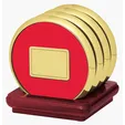 JAFFA® Four Coasters with Solid Cherry Stand — view 5
