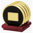 JAFFA® Four Coasters with Solid Cherry Stand — view 8