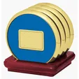 JAFFA® Four Coasters with Solid Cherry Stand — view 6