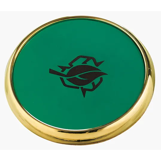 JAFFA® Leather Coaster with Metal Base — view 11