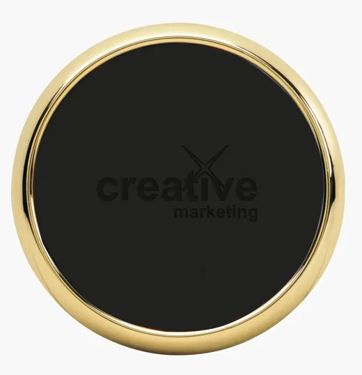 JAFFA® Leather Coaster with Metal Base — view 3