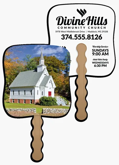 Skinner & Kennedy® Little White Church Pictorial Hand Fan — view 7