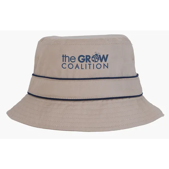 Cotton Bucket Hat with Trim — view 7