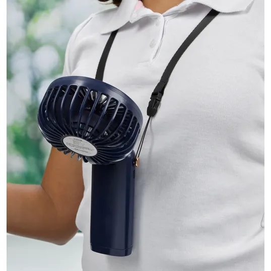 Rechargeable Mini Handheld Fan with Lanyard and Phone Stand Base — view 8