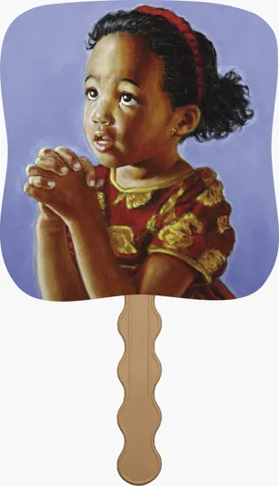 Skinner & Kennedy® Heavenly Prayer Pictorial Hand Fan — view 3