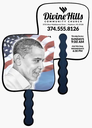 Skinner & Kennedy® President Barack Obama Pictorial Hand Fan — view 8