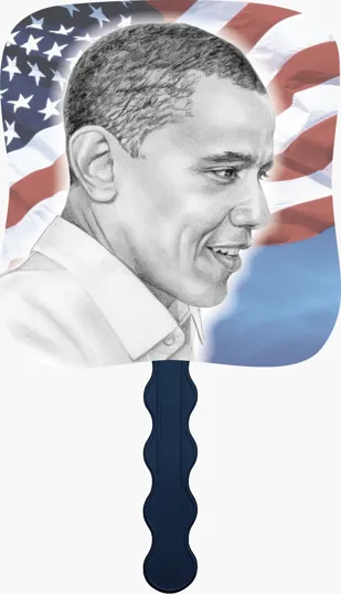 Skinner & Kennedy® President Barack Obama Pictorial Hand Fan — view 3