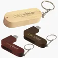 Universal Source® 1 GB Bamboo Bullet Keyring USB 2.0 Flash Drive — view 7