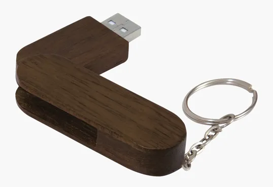 Universal Source® 2 GB Bamboo Bullet Keyring USB 2.0 Flash Drive