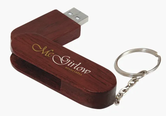 Universal Source® 8 GB Bamboo Bullet Keyring USB 2.0 Flash Drive — view 6
