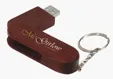 Universal Source® 8 GB Bamboo Bullet Keyring USB 2.0 Flash Drive — view 6