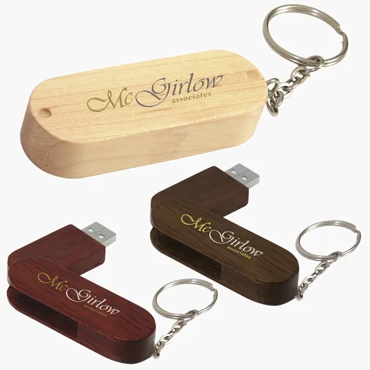 Universal Source® 16 GB Bamboo Bullet Keyring USB 2.0 Flash Drive — view 7