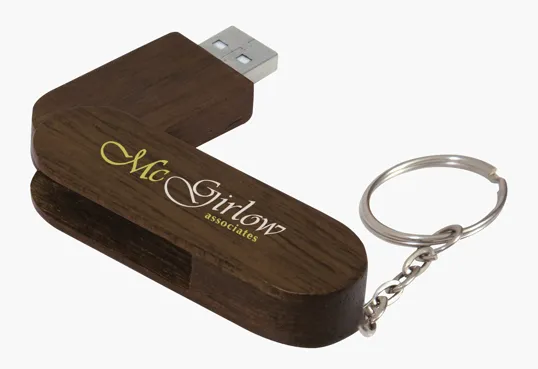 Universal Source® 16 GB Bamboo Bullet Keyring USB 2.0 Flash Drive — view 4