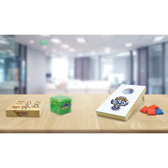 Wooden Tic-Tac-Toe Desktop Game with Nine Rotating Blocks — view 3