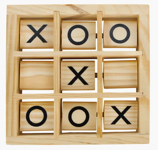 Wooden Tic-Tac-Toe Desktop Game with Nine Rotating Blocks — view 2