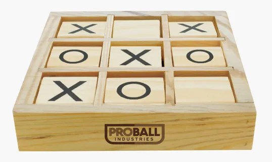 Wooden Tic-Tac-Toe Desktop Game with Nine Rotating Blocks — view 4