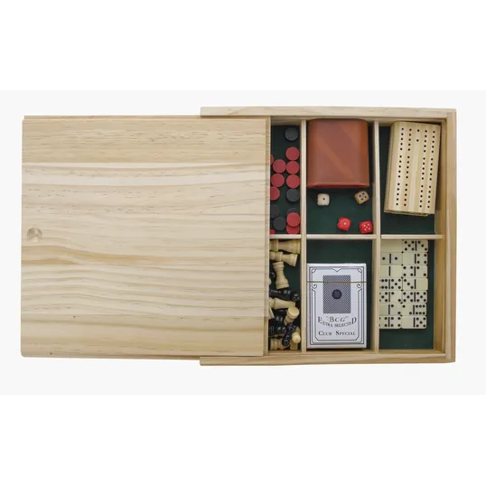 Office Fun Wooden Game Set with Chess, Checkers, Dice and Cards — view 5