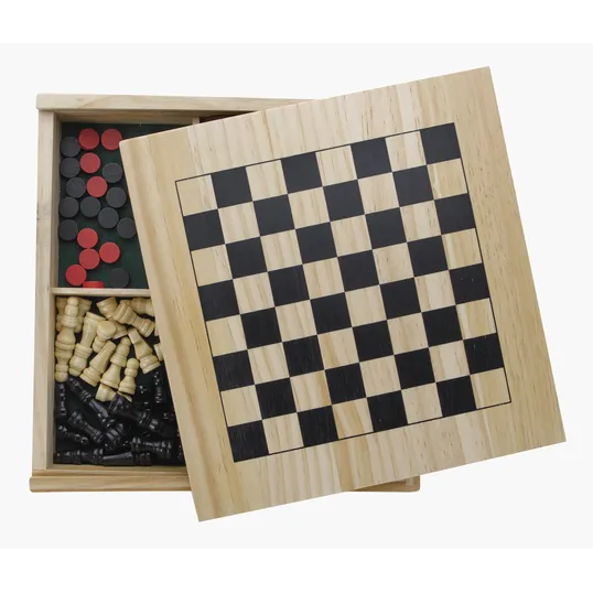 Office Fun Wooden Game Set with Chess, Checkers, Dice and Cards — view 4