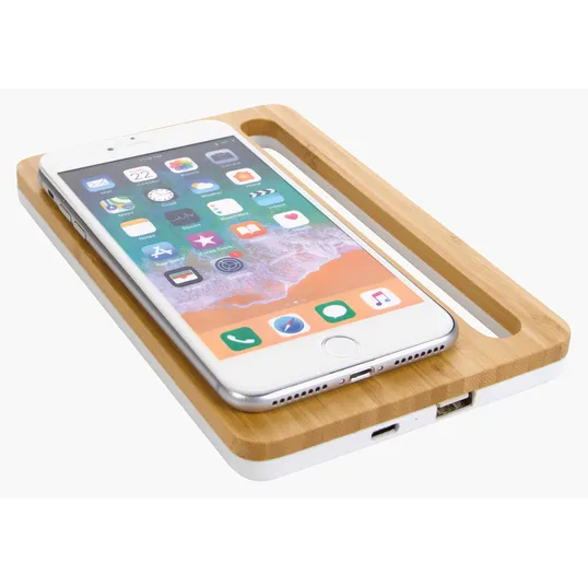 Bamboo Wireless Charging Pad with Phone Stand