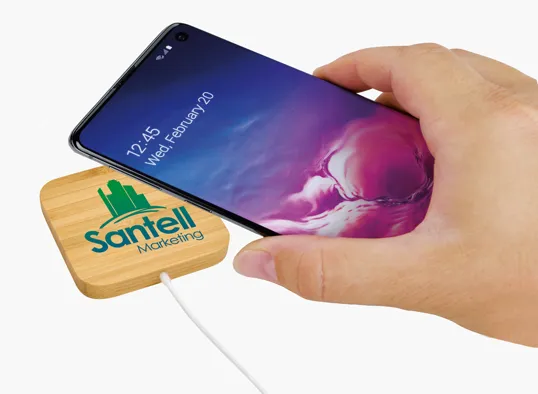 Good Value™ Bamboo Magnet-Hold 15W Wireless Charger — view 6
