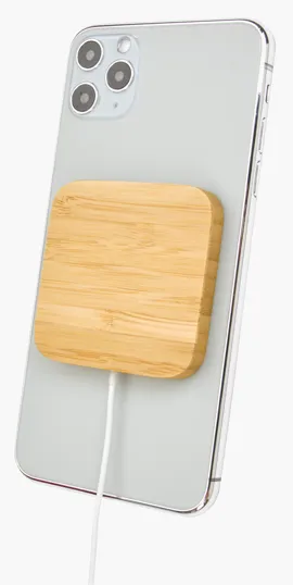 Good Value™ Bamboo Magnet-Hold 15W Wireless Charger — view 3