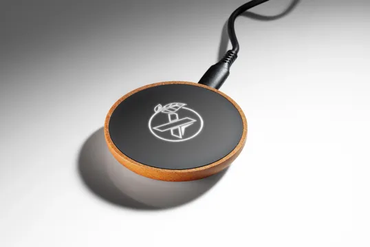 SCX Innovative Design™ Maple Wood 10W Wireless Charger — view 3
