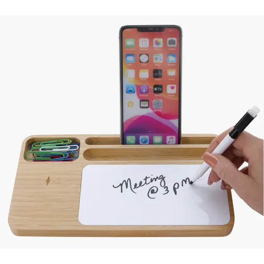 Bamboo 10W Wireless Charging Base with Dry Erase Board — view 3