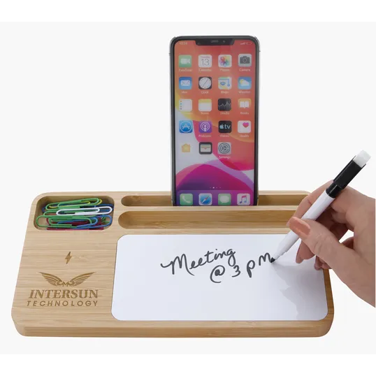Bamboo 10W Wireless Charging Base with Dry Erase Board — view 6