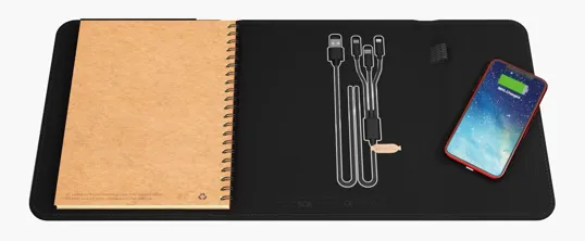 SCX Innovative Design™ Wireless Charging Notebook A5 with Power Bank 4000 mAh — view 5