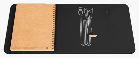 SCX Innovative Design™ Wireless Charging Notebook A5 with Power Bank 4000 mAh — view 2