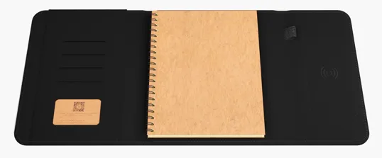 SCX Innovative Design™ Wireless Charging Notebook A5 with Power Bank 4000 mAh — view 3