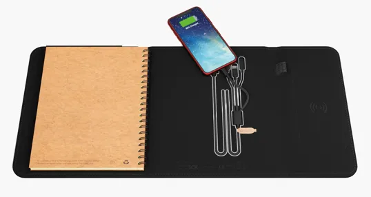 SCX Innovative Design™ Wireless Charging Notebook A5 with Power Bank 4000 mAh — view 4