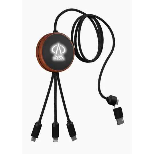 SCX Innovative Design™ 5-in-1 Bamboo 5W Wireless Charging Cable — view 7