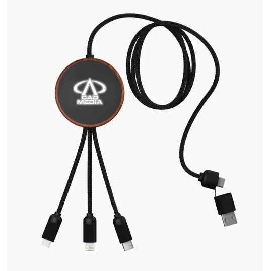 SCX Innovative Design™ 5-in-1 Bamboo 5W Wireless Charging Cable — view 6