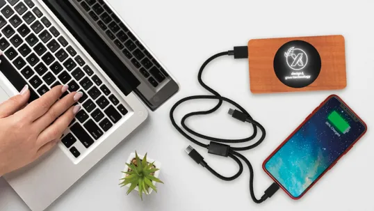 SCX Innovative Design™ Bamboo Wireless Power Bank 10,000 mAh — view 6