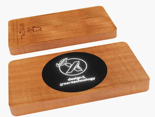 SCX Innovative Design™ Bamboo Wireless Power Bank 10,000 mAh — view 3