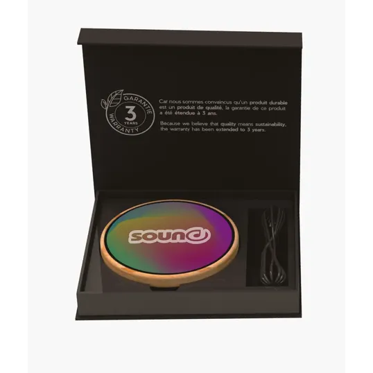SCX Innovative Design™ Full-Color Bamboo 15W Wireless Charger — view 7