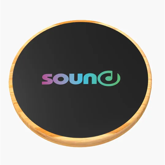 SCX Innovative Design™ Full-Color Bamboo 15W Wireless Charger — view 6