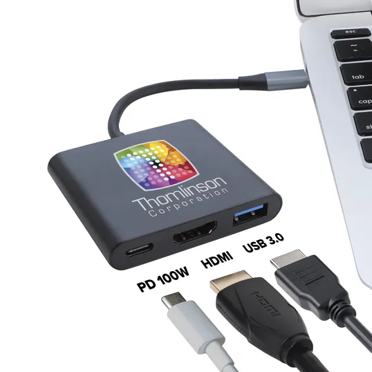 Compact 3-in-1 HDMI USB Hub with 100W Power Delivery