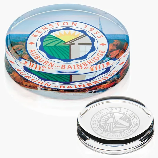 JAFFA® Round Optical Crystal Paperweight — view 5