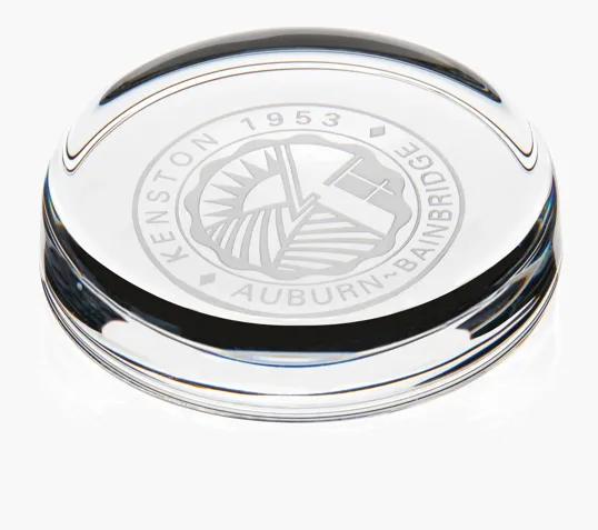 JAFFA® Round Optical Crystal Paperweight — view 4