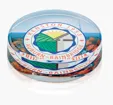 JAFFA® Round Optical Crystal Paperweight — view 2
