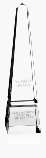 JAFFA® Barclay Obelisk Optical Crystal Award — view 2