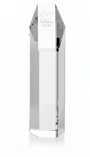 JAFFA® Hexagonal Optical Crystal Tower Award, 10" — view 2